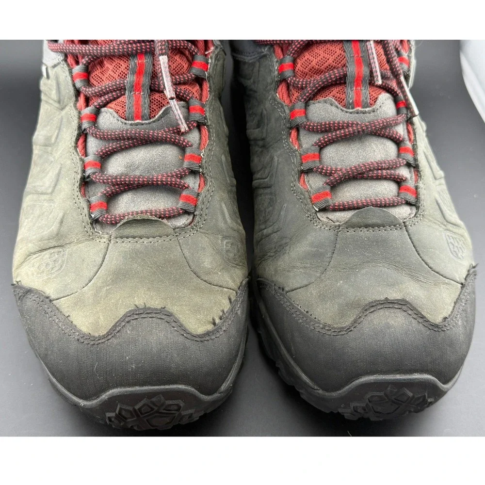 Merrell Granite-Waterproof Hiking Boots, Grey Red, Vibram, J32753, Mens 11.5